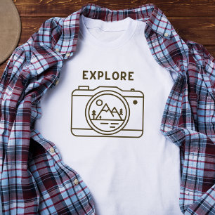 Eenvoudige Verken Meer Camera T-shirt