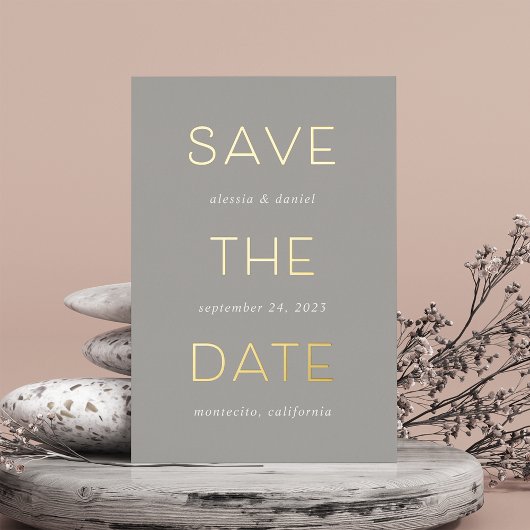 Eenvoudige verklaring | Folie Save the Date Kaart