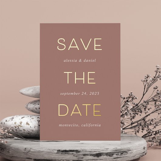 Eenvoudige verklaring | Folie Save the Date Kaart