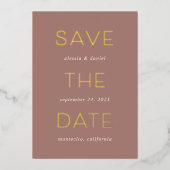 Eenvoudige verklaring | Folie Save the Date Kaart (Voorkant)