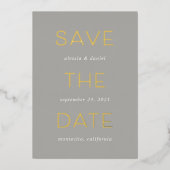 Eenvoudige verklaring | Folie Save the Date Kaart (Voorkant)