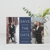 Eenvoudige verklaring | Twee Foto's opslaan op dat Save The Date (Staand voorkant)