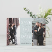 Eenvoudige verklaring | Twee Foto's opslaan op dat Save The Date (Staand voorkant)