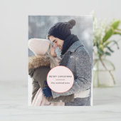 Eenvoudige verklaring Vrolijk kerstfeest twee foto Feestdagenkaart (Staand voorkant)