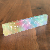 Eenvoudige Verloop Pastel Kleuren met Witte Letter Naambordje (Zijkant)