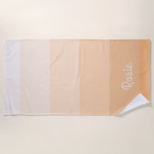 Eenvoudige Verloop Perzik Strepen met Aangepaste N Strandlaken (Voorkant)