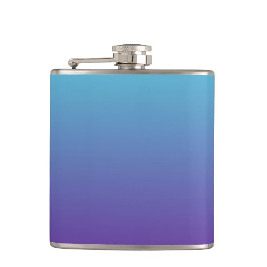 Eenvoudige verloopachtergrond Paars Turquoise Blue Heupfles (Voorkant)