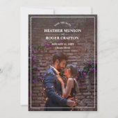 Eenvoudige Verloving foto Paars opslaan Datum Save The Date (Voorkant)