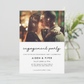 Eenvoudige verlovingsfeestfoto kaart (Staand voorkant)