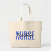 Eenvoudige Verpleegster Custom Text Specialty: Afk Grote Tote Bag (Voorkant)