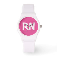 Eenvoudige verpleegster RN roze en wit