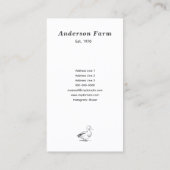 Eenvoudige Verse Boerderij Eend Eieren Verticaal Visitekaartje (Achterkant)