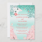 Eenvoudige, verse kat bloemen bruiloft kaart (Voorkant)