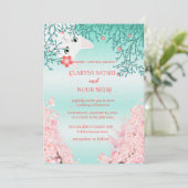 Eenvoudige, verse kat bloemen bruiloft kaart (Staand voorkant)