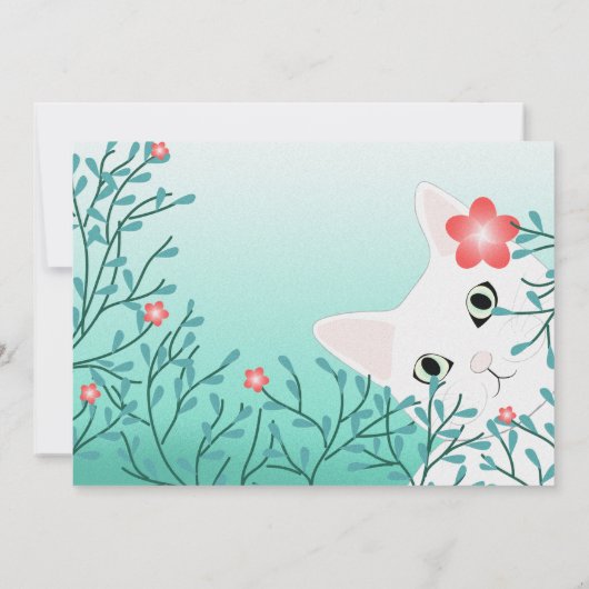 Eenvoudige, verse kat bloemen bruiloft kaart (Achterkant)