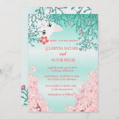 Eenvoudige, verse kat bloemen bruiloft kaart (Voorkant / Achterkant)