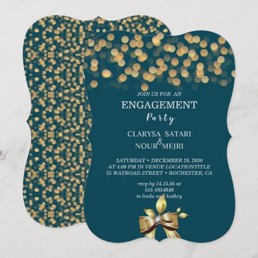 Eenvoudige, verse, kleurrijke gouden bruidsbruideb kaart (Voorkant / Achterkant)