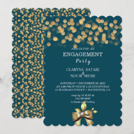 Eenvoudige, verse, kleurrijke gouden strijkpartij kaart