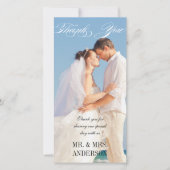Eenvoudige verticale bruiloft Dank u Bedankkaart (Voorkant)
