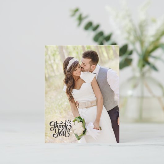 Eenvoudige Verticale bruiloft Dank u Briefkaart El (Staand voorkant)