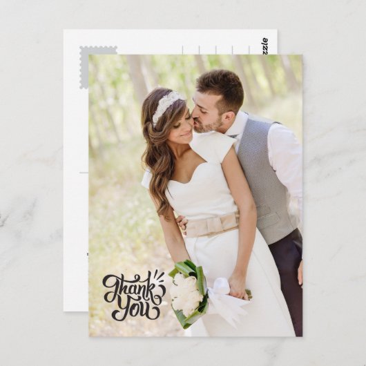 Eenvoudige Verticale bruiloft Dank u Briefkaart El (Voorkant / Achterkant)