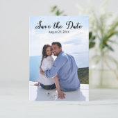 Eenvoudige Verticale Foto Elegante Script-3x5 Bewa Save The Date (Staand voorkant)