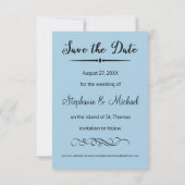 Eenvoudige Verticale Foto Elegante Script-3x5 Bewa Save The Date (Achterkant)