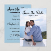 Eenvoudige Verticale Foto Elegante Script-3x5 Bewa Save The Date (Voorkant / Achterkant)