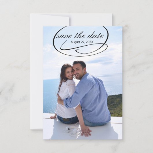 Eenvoudige Verticale Foto Swashes - 3x5 Save the D Date (Voorkant)