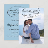 Eenvoudige Verticale Foto Swashes - 3x5 Save the D Date (Voorkant / Achterkant)