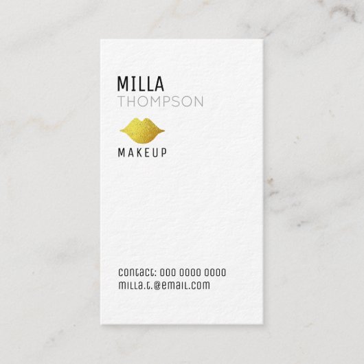 Eenvoudige verticale make-up kunstenaar salon prof visitekaartje (Voorkant)