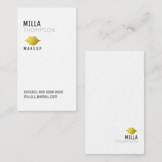 Eenvoudige verticale make-up kunstenaar salon prof visitekaartje (Voorkant / Achterkant)