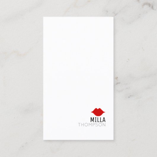 Eenvoudige verticale make-up kunstenaar salon wit  visitekaartje (Achterkant)