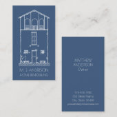 Eenvoudige Verticale Marineblauw van de Rustieke Visitekaartje (Voorkant / Achterkant)