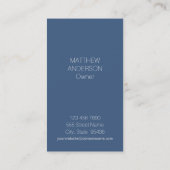 Eenvoudige Verticale Marineblauw van de Rustieke Visitekaartje (Achterkant)