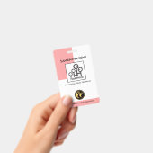 Eenvoudige Verticale Roze Kolom Foto Template Nurs Badge (Handheld)