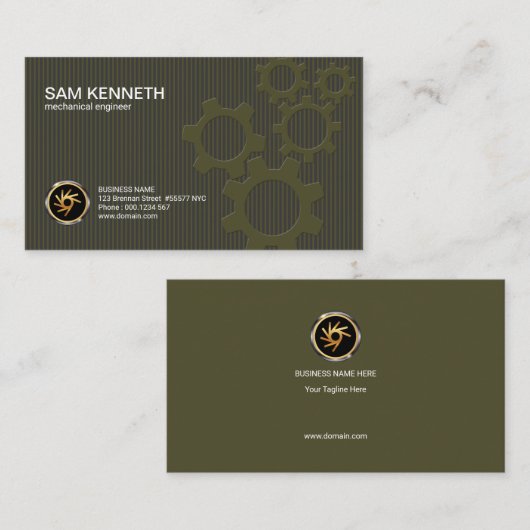 Eenvoudige verticale streepjeslijnen Mechanische t Visitekaartje (Voorkant / Achterkant)