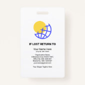 Eenvoudige verticale Stripes Employee Photo Templa Badge (Achterkant)