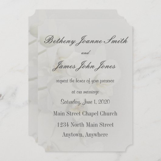 Eenvoudige vervaagde orchidee bruiloft uitnodiging (Voorkant / Achterkant)