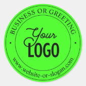 Eenvoudige vervanging van Logo en aangepaste tekst Ronde Sticker (Voorkant)