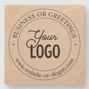 Eenvoudige vervanging van Logo en  tekst   Amandel Stenen Onderzetter