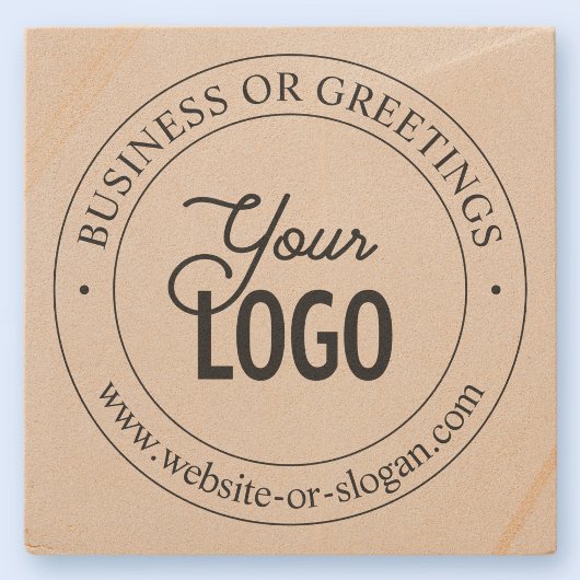 Eenvoudige vervanging van Logo en  tekst | Amandel Stenen Onderzetter