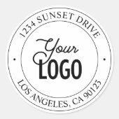 Eenvoudige vervanging van Logo en tekst Ronde Sticker (Voorkant)