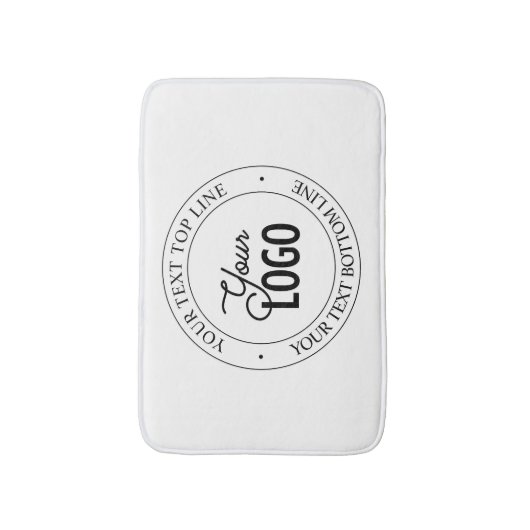 Eenvoudige vervanging van Logo en  tekst | wit Badmat (Voorkant Verticaal)