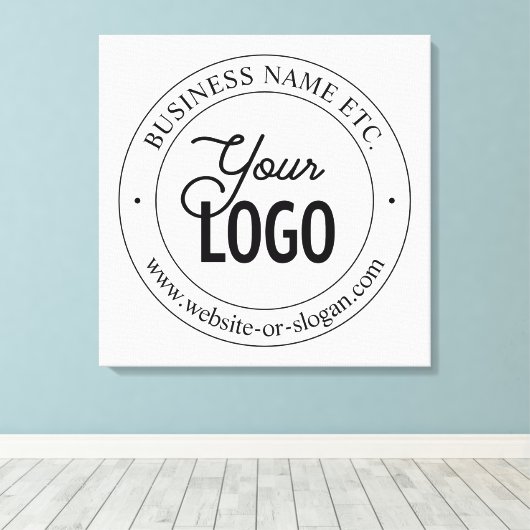 Eenvoudige vervanging van Logo en  tekst | wit Canvas Afdruk (Insitu (Houten vloer))