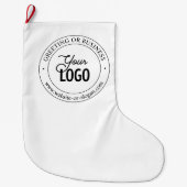 Eenvoudige vervanging van Logo en tekst | wit Grote Kerstsok (Voorkant)