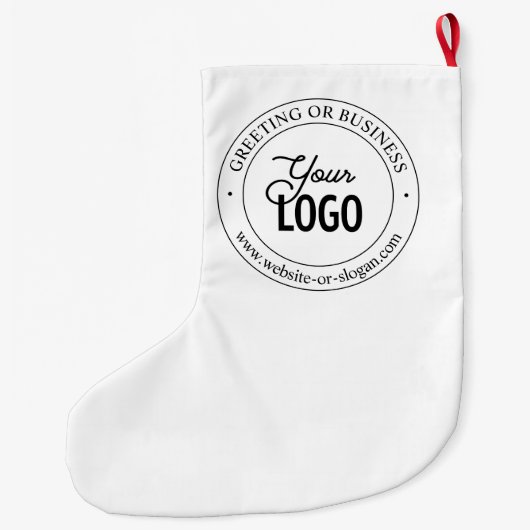 Eenvoudige vervanging van Logo en tekst | wit Grote Kerstsok (Achterkant)