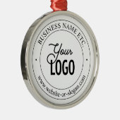 Eenvoudige vervanging van Logo en tekst | wit Metalen Ornament (Rechts)