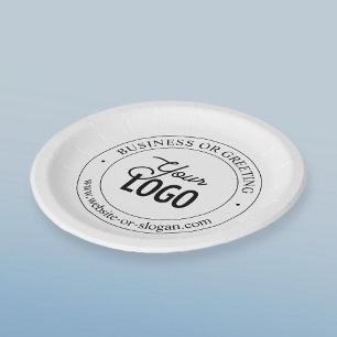 Eenvoudige vervanging van Logo en  tekst   wit Papieren Bordje