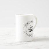 Eenvoudige vervanging van Logo en  tekst | wit Porselein Kop (Voorkant rechts)